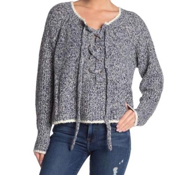 Wildfox Queen Oxford Chunky Lace Front Sweater XS - Picture 4 of 10